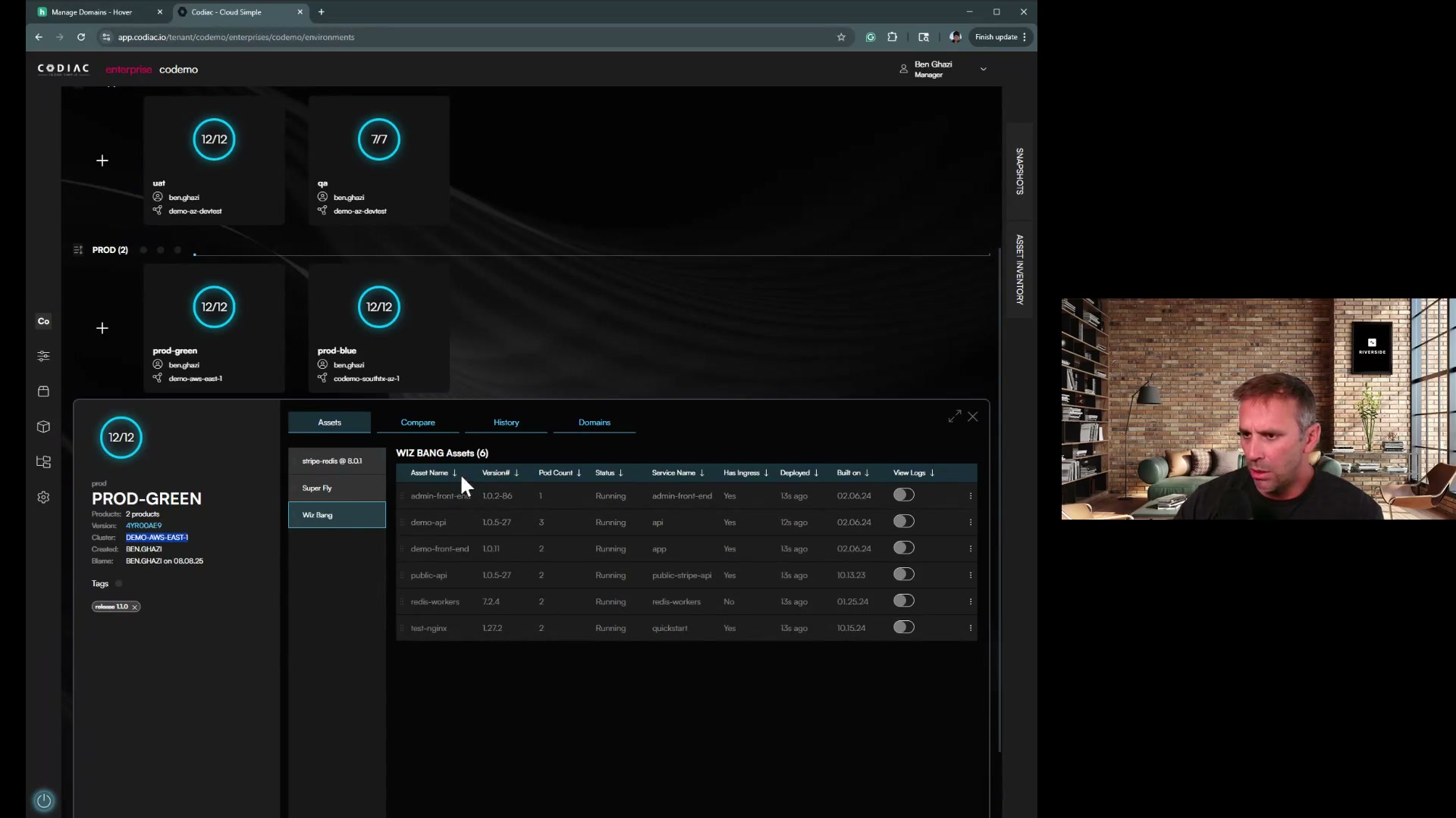 Both blue and green cabinets running side by side during a cluster upgrade
