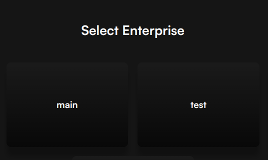 Choose an enterprise when you log in